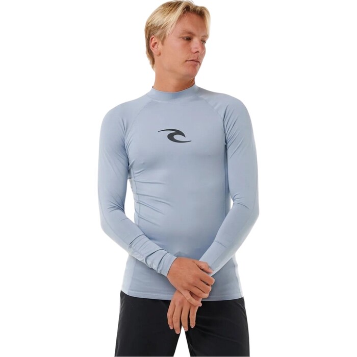 2024 Rip Curl Mens Waves UPF Perf Long Sleeve Rash Vest 141MRV - Sparky Blue